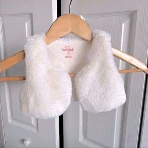 Cat & Jack White Fluffy Vest